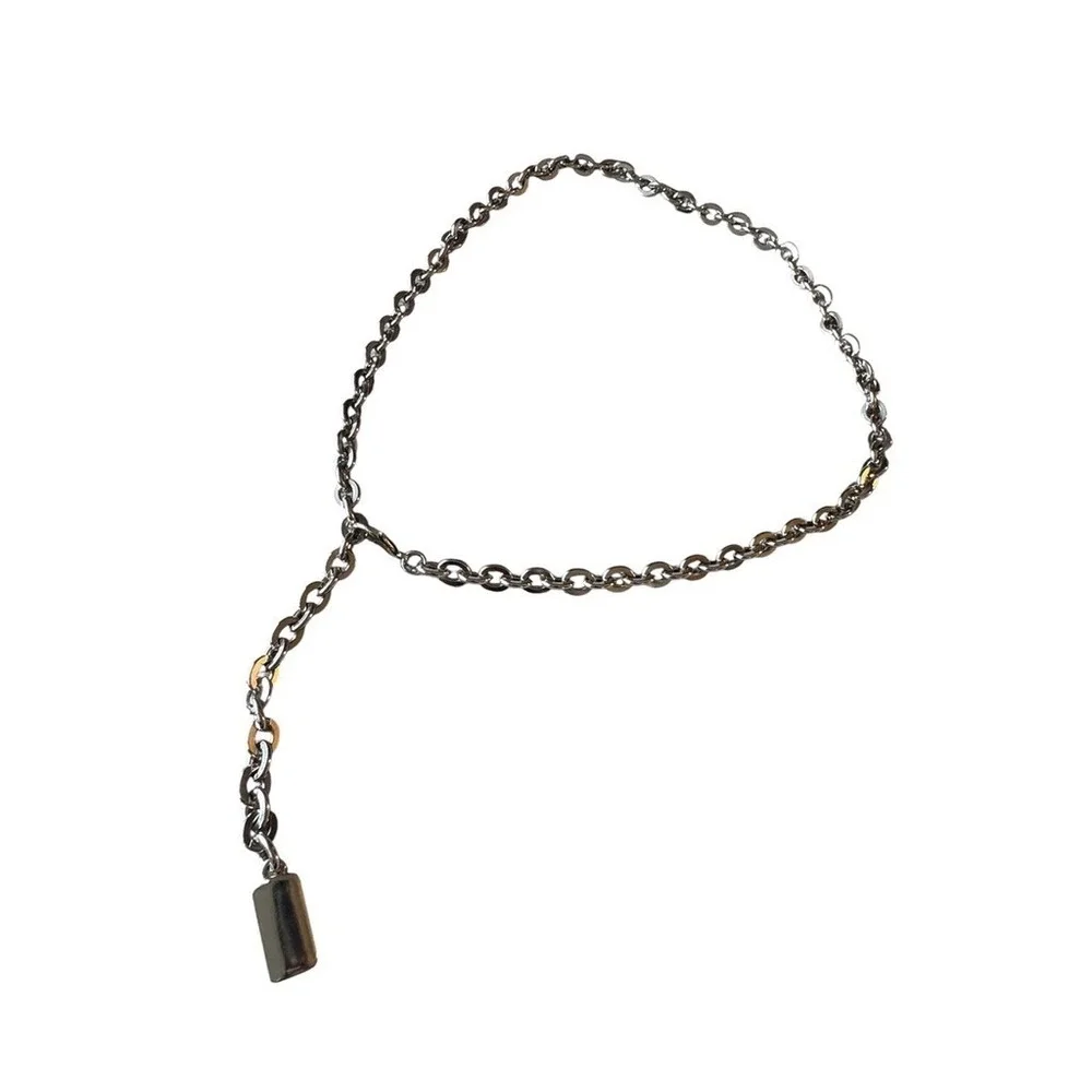 Chunky Silver Vintage Belt Womens Adjustable Metal Cable Link Statement Chain